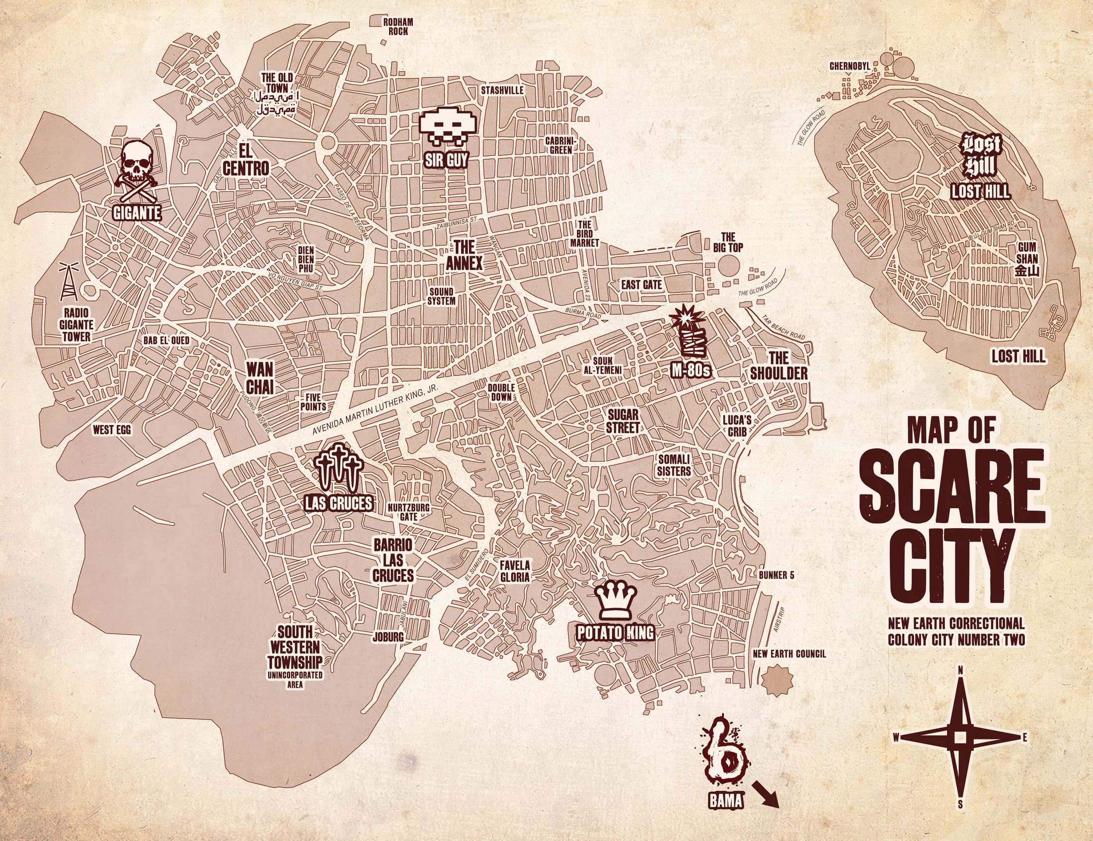 Map of Scare City — New Earth Correctional Colony City Number Two