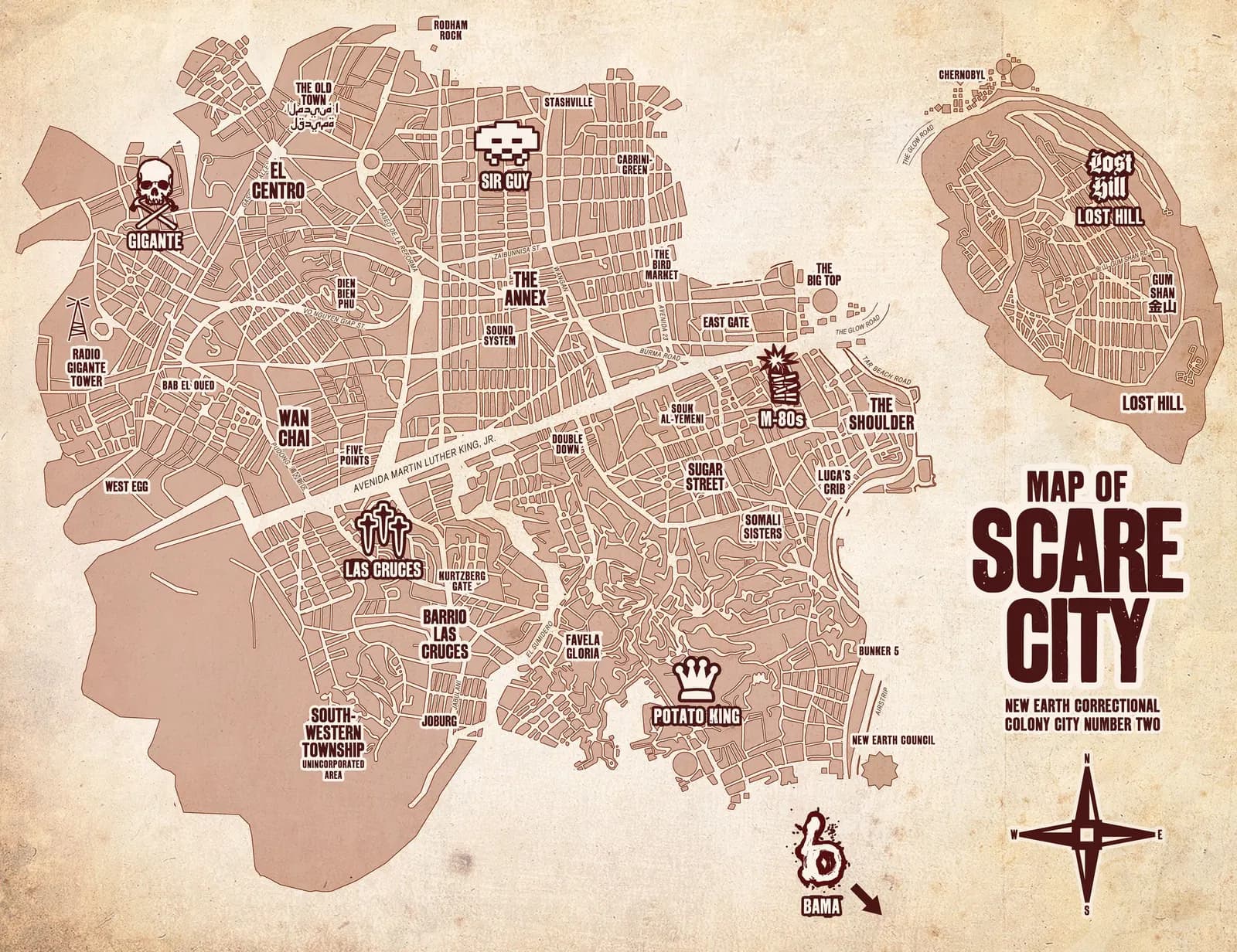 Map of Scare City — New Earth Correctional Colony City Number Two